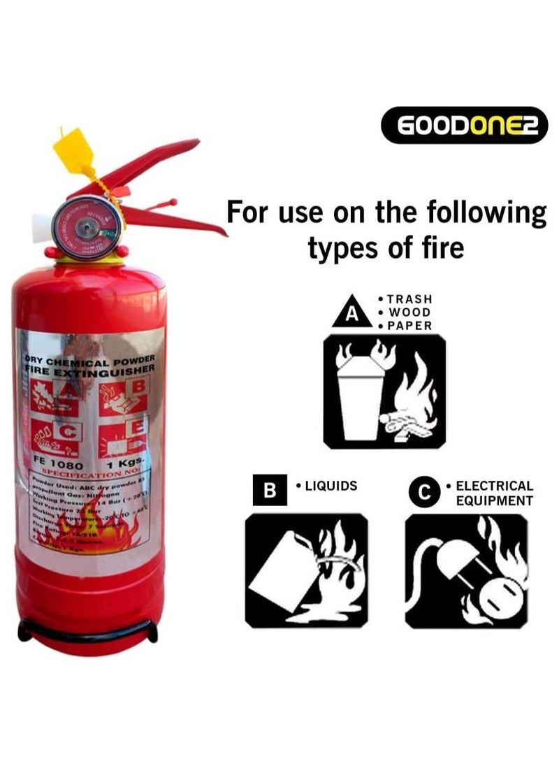 GOODONE2 - Fire Extinguisher Dry Chemical Powder Extremely Safe and Long Service 2kg 2Pack - Image 1