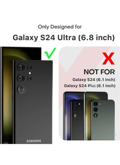 Generic for Samsung Galaxy S24 Ultra Case, TPU Soft Film Screen Protector X2, Tempered Glass Camera Protector X2, Slim Fit Transparent Mobile Phone Back Cover 5-in-1 Full Body Protetive Accessorise  - Image 2