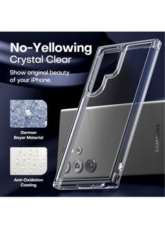 Generic for Samsung Galaxy S24 Ultra Case, TPU Soft Film Screen Protector X2, Tempered Glass Camera Protector X2, Slim Fit Transparent Mobile Phone Back Cover 5-in-1 Full Body Protetive Accessorise  - Image 4