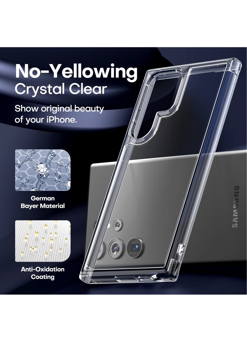 Generic for Samsung Galaxy S24 Ultra Case, TPU Soft Film Screen Protector X2, Tempered Glass Camera Protector X2, Slim Fit Transparent Mobile Phone Back Cover 5-in-1 Full Body Protetive Accessorise  - Image 4