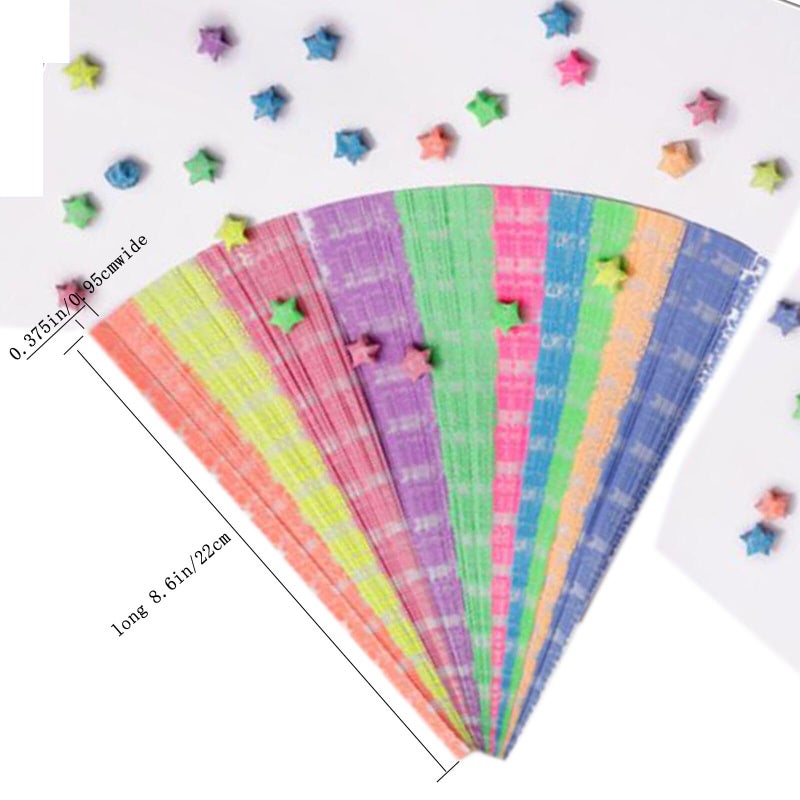 Hvogvok Star origami, colorful decorative paper strips, origami paper strips, DIY origami star paper strips (12 color glowing star origami/210 sheets) - Image 4