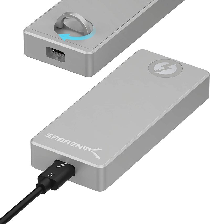 SABRENT Thunderbolt 3 Certified M.2 NVMe SSD Tool Free Solid Aluminum Enclosure (EC-T3NS) - Image 1