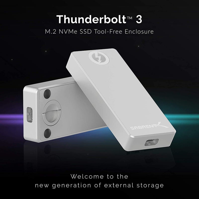 SABRENT Thunderbolt 3 Certified M.2 NVMe SSD Tool Free Solid Aluminum Enclosure (EC-T3NS) - Image 2
