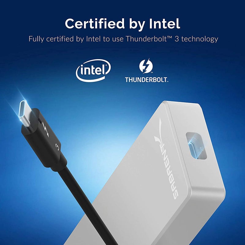 SABRENT Thunderbolt 3 Certified M.2 NVMe SSD Tool Free Solid Aluminum Enclosure (EC-T3NS) - Image 3