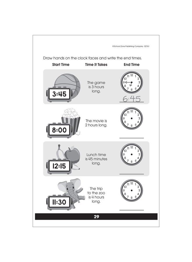School Zone Tell Time Workbook - Ages 6 to 8, 1st Grade, 2nd Grade, Telling Time, Digital, Analog, Clock, and More (School Zone Little Get Ready!™ Book Series) - Image 4