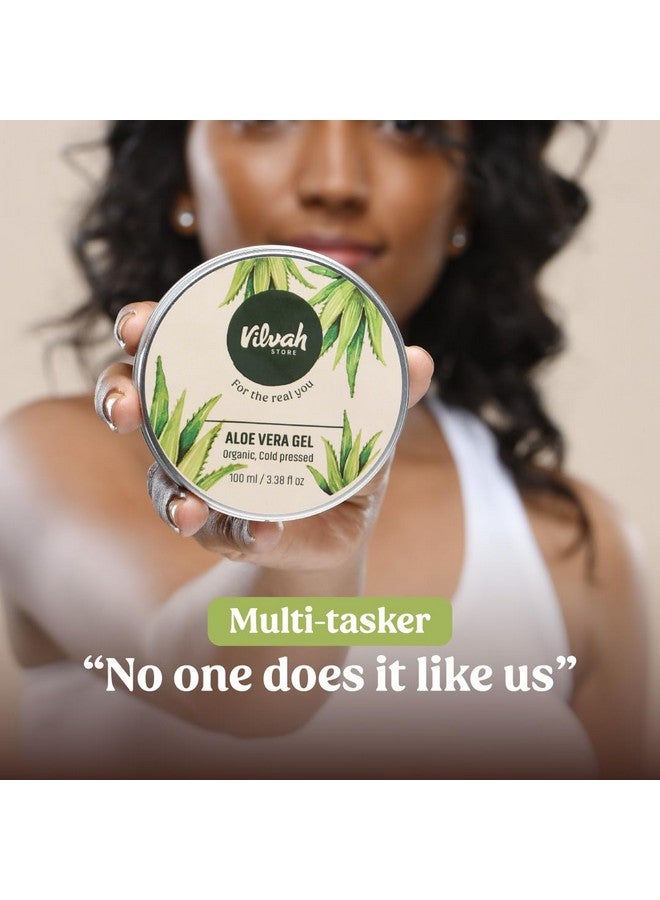 فيلاه ستور جل الصبار من Vilvah Store يحتوي على 99% من الصبار الطبيعي النقي للوجه، جل تصفيف الشعر، مرطب للبشرة، يرطب ويهدئ مع فيتامين E وخالي من البارابين، 100 جرام (عبوة من قطعتين) - Image 2