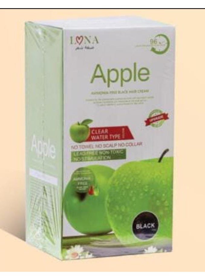 كريم صبغة سوداء داكنة خالية من الامونيا بخلاصة فاكهة التفاح للشعر واللحية، لون أسود 96