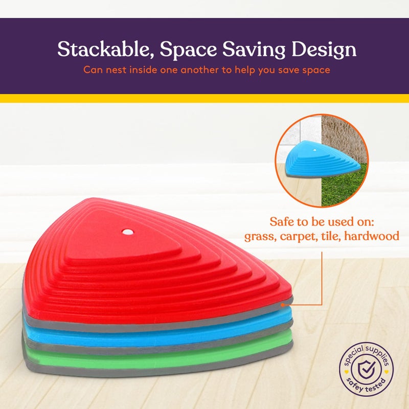 Special Supplies Stepping Stones for Kids Indoor and Outdoor Balance Blocks Promote Coordination, Balance, Strength Child Safe Rubber, Non-Slip Edging (12 Pk) - Image 4