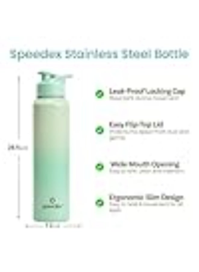 Speedex Stainless Steel Metal Water Bottle 1 Ltr 1000 ml, BIS Approved, Leak Proof Sipper Cap Bottle for Office, School, Gym, Travel, Daily Use for Men, Women, Kids, Adults, Dual Green, Set of 2 - Image 4