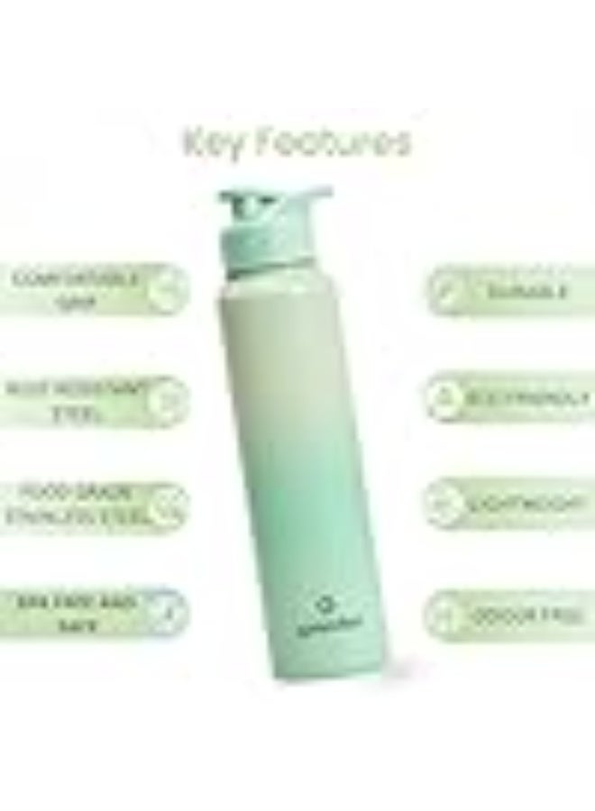 Speedex Stainless Steel Metal Water Bottle 1 Ltr 1000 ml, BIS Approved, Leak Proof Sipper Cap Bottle for Office, School, Gym, Travel, Daily Use for Men, Women, Kids, Adults, Dual Green, Set of 2 - Image 2