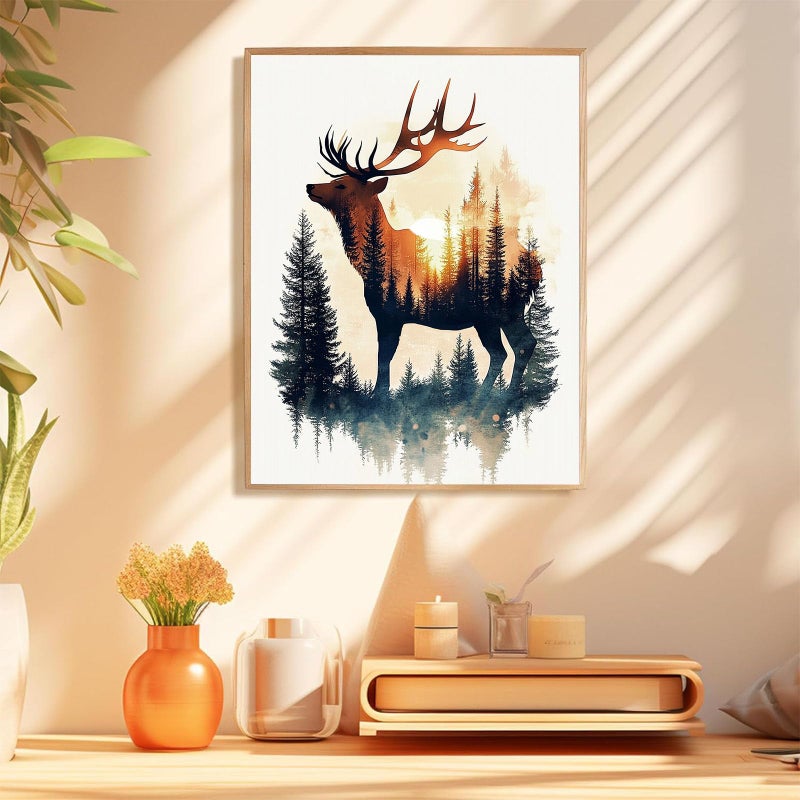 Hkejoi Deer Diamond Art Kits For Adults  Animal Diamond Painting Kits For Adults Deer  5D Diamond Painting Animal Diamond Art Painting For Gifts Home Wall Decoration 12 ' 'W X 16 ' 'L - Image 2