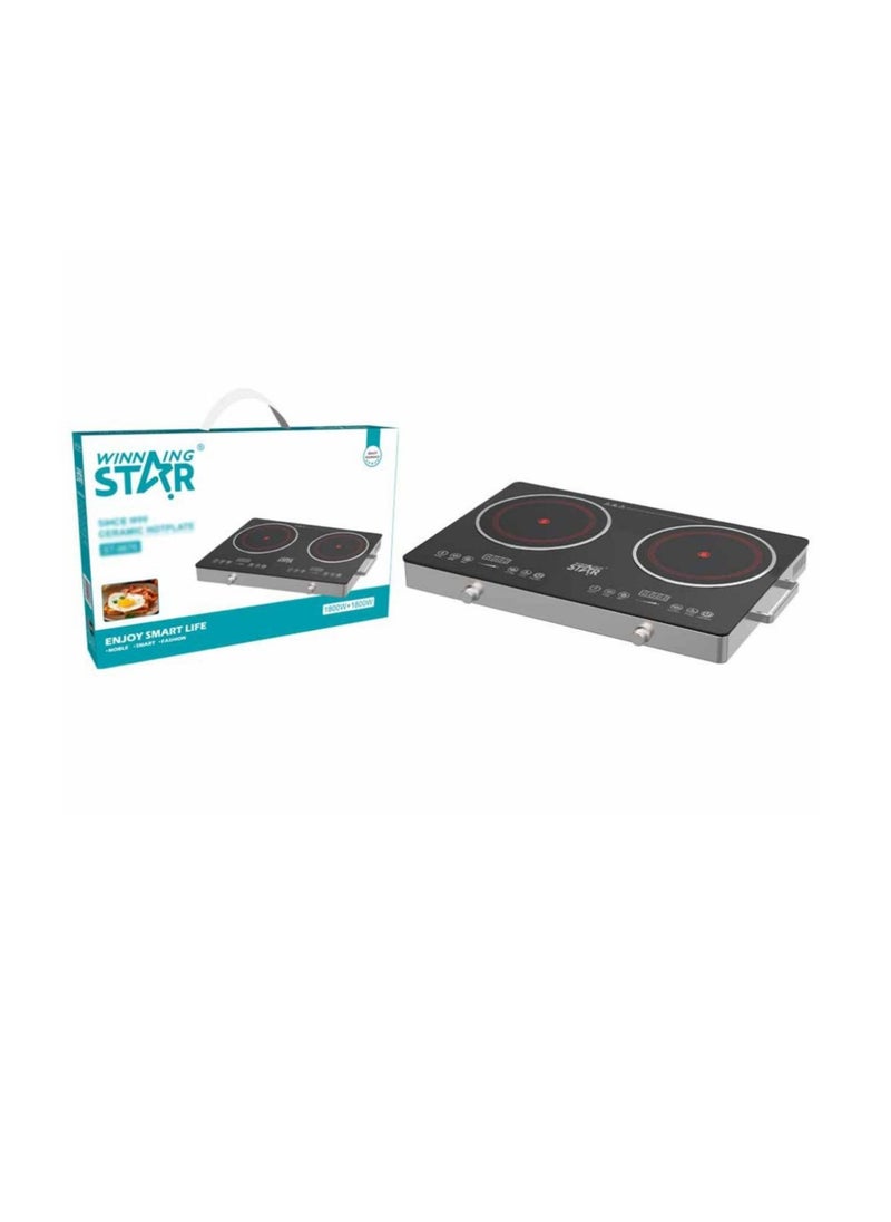 BAIG - 800W Double Electric Cooker, Electric Stove Induction Cooker Hot Plate Electric, Induction stove, Electric burner Adjustable Temp w/Handle for Home - Image 1