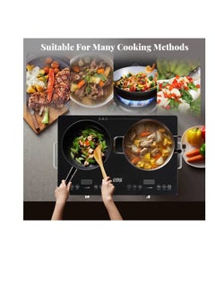 BAIG 800W Double Electric Cooker, Electric Stove Induction Cooker Hot Plate Electric, Induction stove, Electric burner Adjustable Temp w/Handle for Home  - Image 3