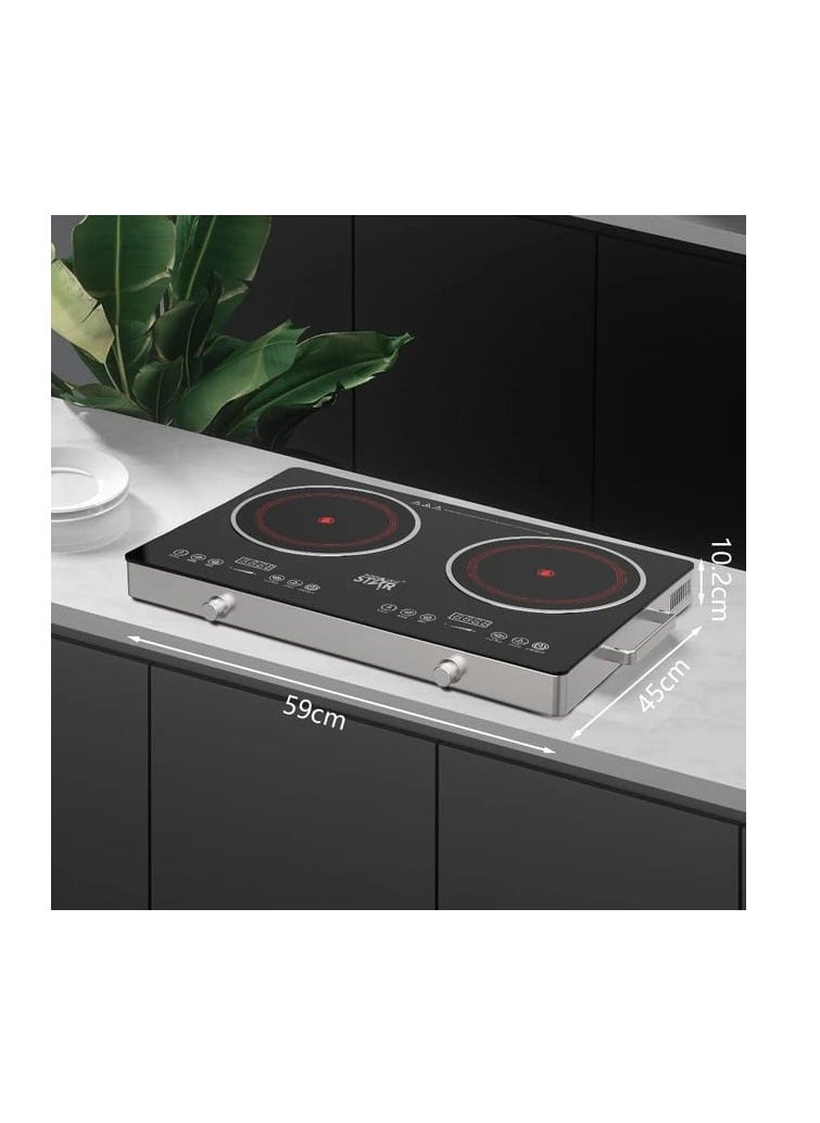 BAIG - 800W Double Electric Cooker, Electric Stove Induction Cooker Hot Plate Electric, Induction stove, Electric burner Adjustable Temp w/Handle for Home - Image 1