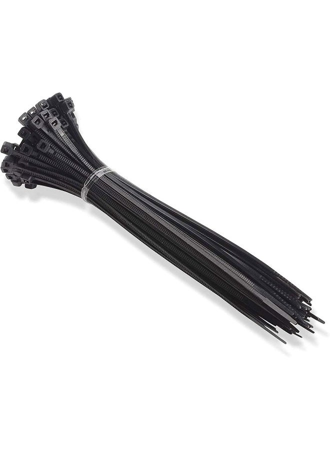 Cable Ties, 100pcs Self Locking Ties Heavy Duty Nylon Zip 15cm(4.5inch), Black - Image 1