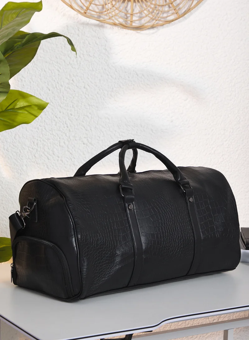 Robert Wood  Croc Embossed Casual Duffle Bag for Men | Best Price UAE