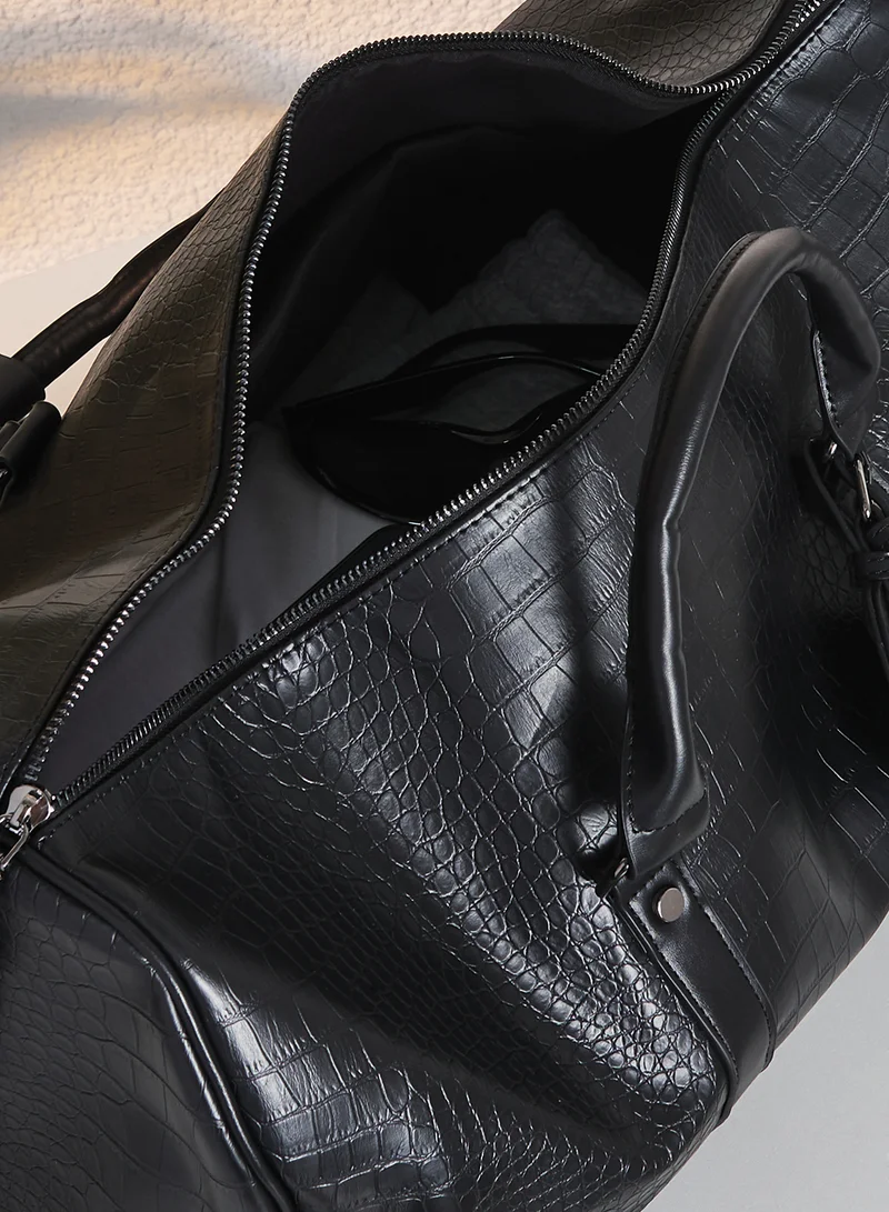 Robert Wood  Croc Embossed Casual Duffle Bag for Men | Best Price UAE