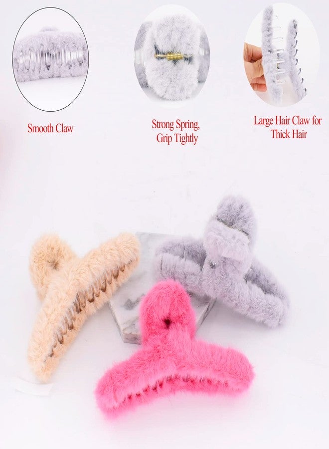 بي جود مشابك شعر بيجود الناعمة للنساء، مشابك شعر مانعة للانزلاق، 4.7 بوصة، مشابك شعر على شكل أخطبوط للشعر الكثيف، مشابك ناعمة للفتيات، 3 قطع - Image 3