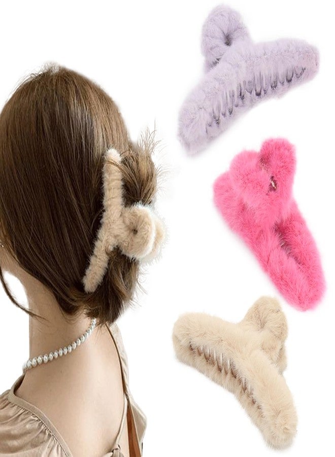 بي جود مشابك شعر بيجود الناعمة للنساء، مشابك شعر مانعة للانزلاق، 4.7 بوصة، مشابك شعر على شكل أخطبوط للشعر الكثيف، مشابك ناعمة للفتيات، 3 قطع - Image 1