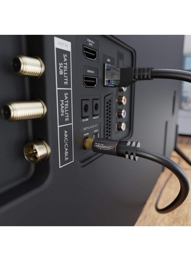 KabelDirekt â€“ 6ft Short â€“ RCA/Phono subwoofer Lead Cable, 1 to 1 RCA/Phono, Audio/Digital/Video (Coax, Male/Male Plugs, for amps/Hi-Fis, Audio Signals/Composite Video, 75 ohm, Black) - Image 4