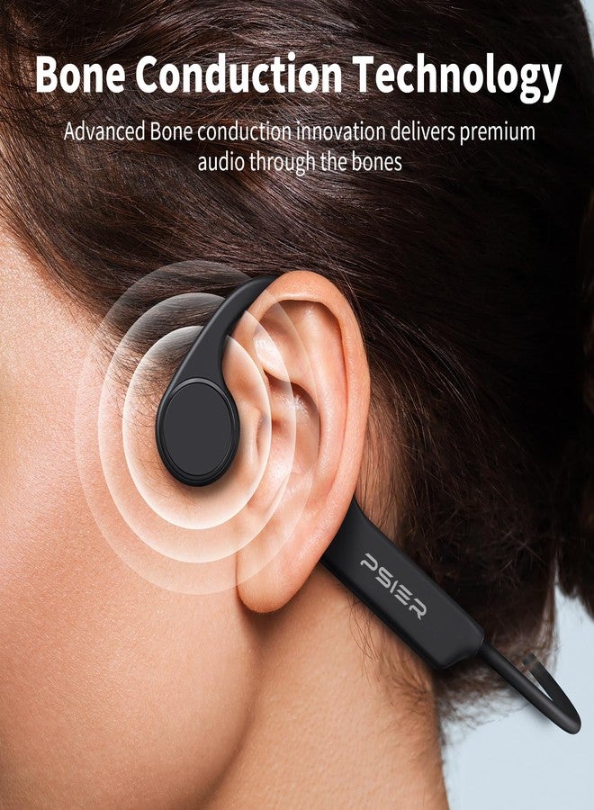 PSIER Bone Conduction Headphones, Bluetooth 5.4 Open Ear Headphones, 10H Playtimes Bone Conduction Earbuds with Mic, IPX6 Waterproof Running Headphones for Hiking, Cycling, Gym (Black) - Image 2