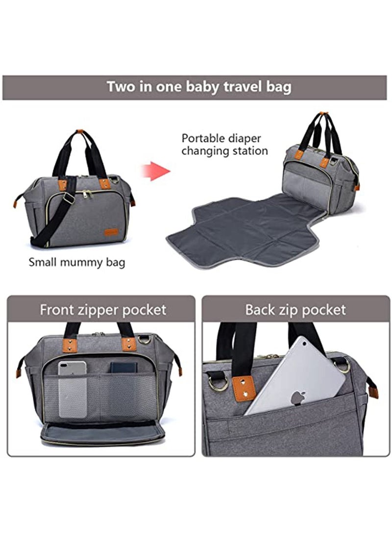 GT-Wheel Diaper Mummy Bag Tote with Bottle Case and Changing Pad, Dikaslon Large Travel Diaper Tote for Mom and Dad, Multifunction Baby Bag for Boys and Girls - Image 3