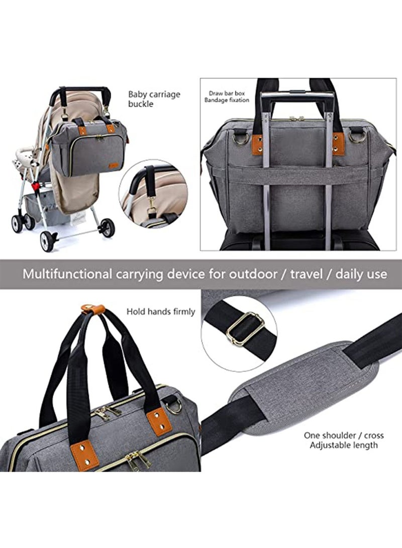 GT-Wheel Diaper Mummy Bag Tote with Bottle Case and Changing Pad, Dikaslon Large Travel Diaper Tote for Mom and Dad, Multifunction Baby Bag for Boys and Girls - Image 5