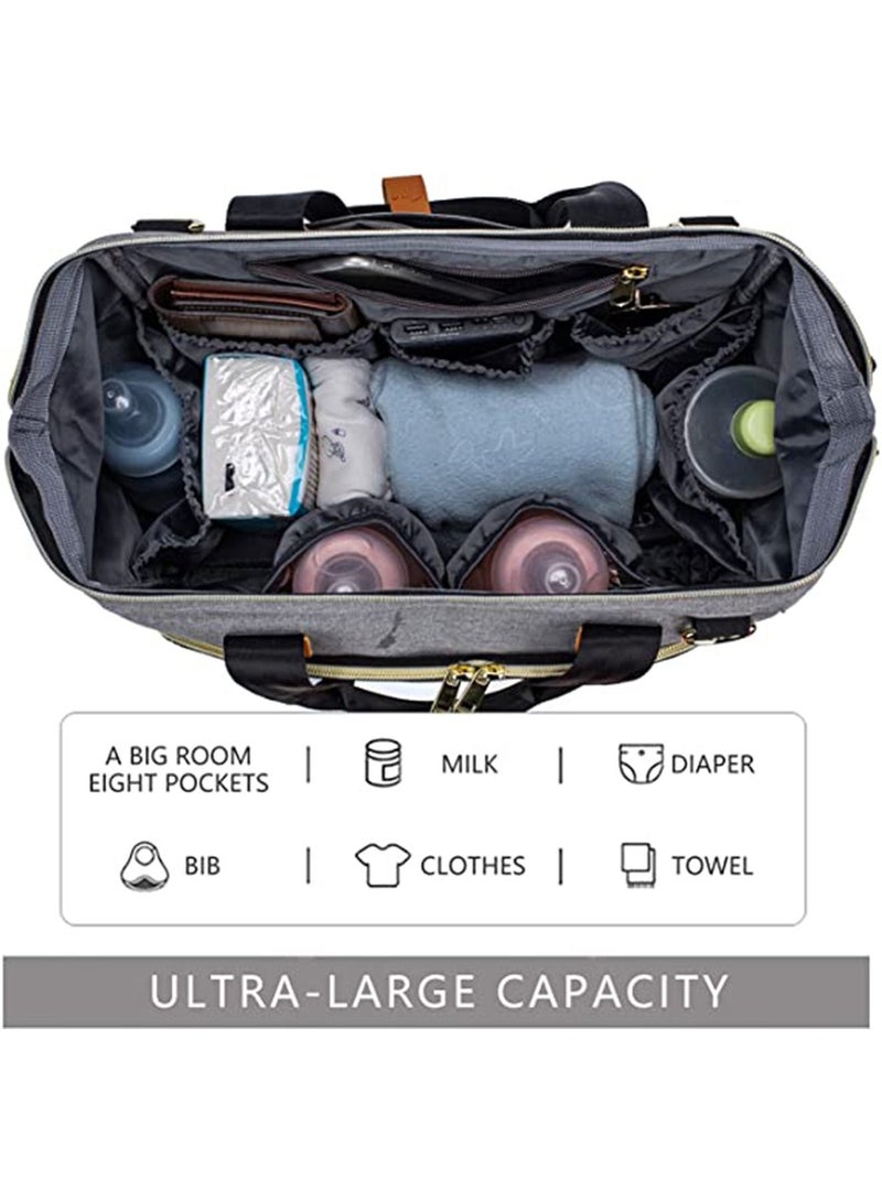 GT-Wheel Diaper Mummy Bag Tote with Bottle Case and Changing Pad, Dikaslon Large Travel Diaper Tote for Mom and Dad, Multifunction Baby Bag for Boys and Girls - Image 4