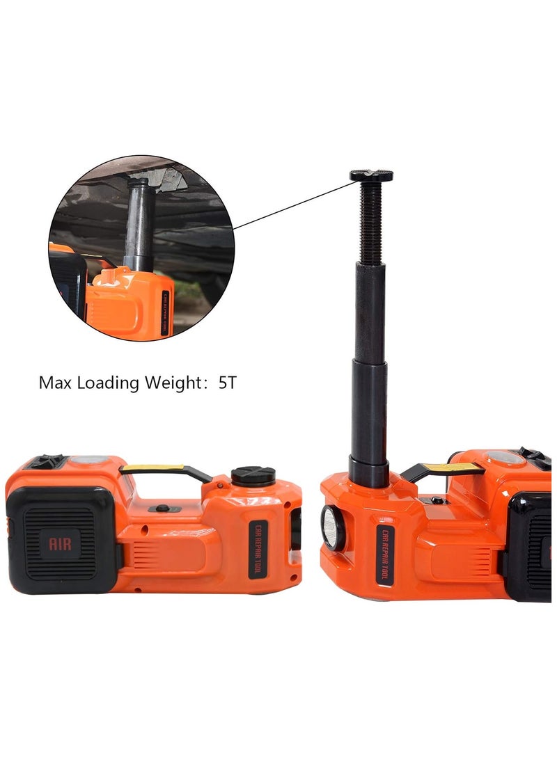 توبيز جاك السيارة الكهربائية من توبي 5 طن 12 فولت جاك سيارة هيدروليكي مع مضخة منفاخ الإطارات وضوء LED ، مقبس أرضي لرفع جاك السيارة الكهربائية لتغيير إطارات سيارات الدفع الرباعي - Image 3