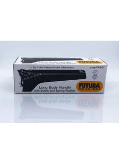 Kitchen Culture Black Liger Long Body Handle With Screw Spring Washer Nut Compatible For Futura Pressure Cookers 3litre 