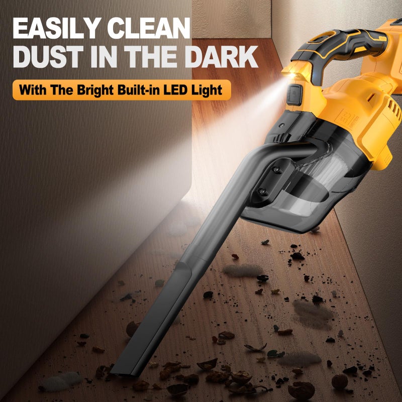 CAMXTOOL Cordless Vacuum for Dewalt 20V Battery, Portable Handheld Vacuum Cleaner with 2 HEPA Filter, 4 Multi Nozzle, Power Shop Vacuum for Home, Car, Floor, Carpet (Battery Not Included) - Image 5