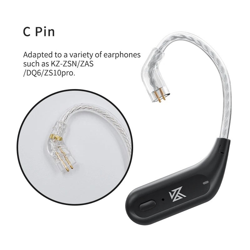كي زد حقيبة سماعة KZ AZ09 Bluetooth 5.2 Wireless Upgrade Cable Hifi Wireless Ear Hook With Charging Case For KZ TRN CCA Earphones Headset, AZ09 C PIN - Image 1