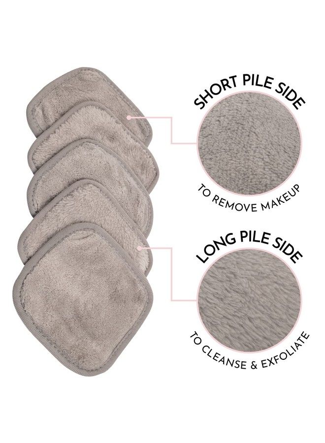 S&T INC. Reusable Makeup Remover Wipes Wash Cloths For Your Face Microfiber Face Cloths Clean Makeup Eyeliner Mascara And Oil From Skin Grey 5 Inch X 5 Inch 5 Pack  - Image 4