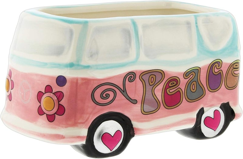 The Bridge Collection Hippy Vehicle Planter Pot (Peace Bus) - Image 1