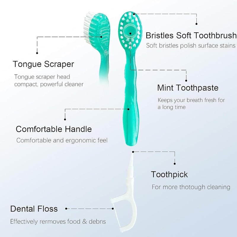 LINJIE Mini Travel Toothbrush, 5 in 1 Mini Disposable Toothbrushes, Individually Wrapped Box for On-The-Go, Camping, Work (Mixed flavors,10 Count） - Image 2
