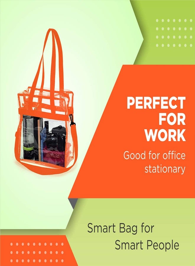 Lify Bags For Less Clear Tote Stadium Approved With Handles And Zipper, Transparent Bag Fashionable Functional Chic Travel Events, Lightweight 12 Inch X 12 Inch X 6 Inch- 1 Piece (Baby Pink) - Image 5