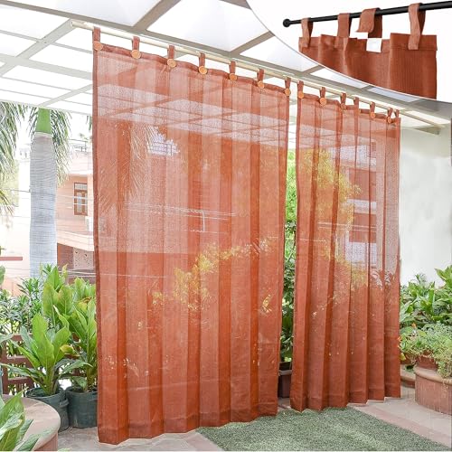 HIPPO 150 GSM Outdoor Sun Blocking Balcony Loop Curtains Sun & UV Protection, Light Filtering 3FTX7.5FT Door Curtain (Brown) - Image 1