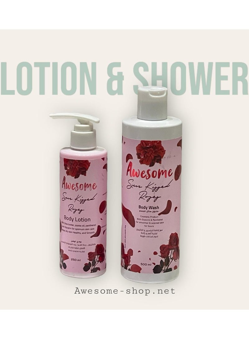 AWESOME BAG S. ROSES (Body Wash 500ML+LOTION 250ML)+MAKEUP BAG - Image 5