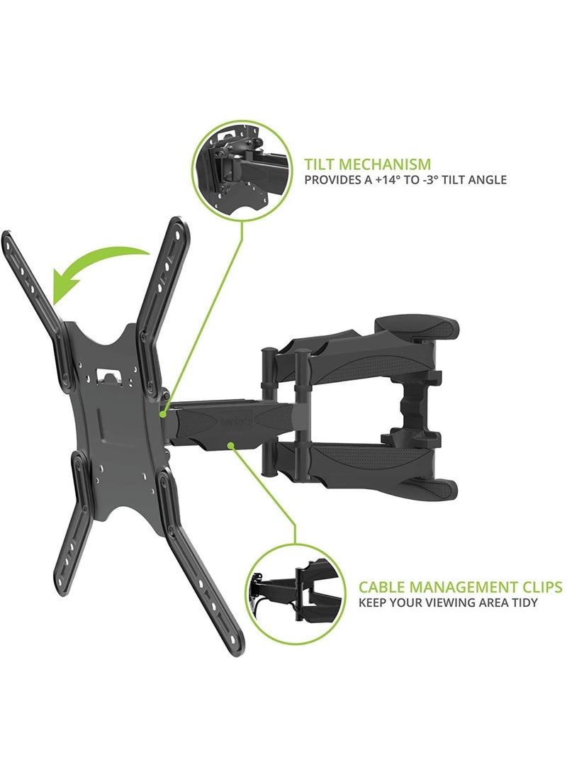 ELTRAZONE Curved TV Wall Mount, Universal, Full Motion TV Wall Mount for 23-55 Inches LED LCD Flat Curved Screen TV.  - Image 4