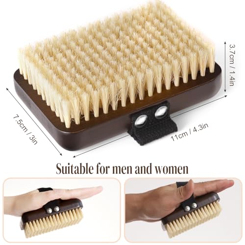 Azymi Dry Brushing Body Brush, Azymi Shower Brush for Body Natural Thick Bristles Exfoliates Dead Skin, Detoxifies, Improves Blood Circulation- Spa-Grade Dual Use Dry& Wet Brush 1-Pack - Image 3
