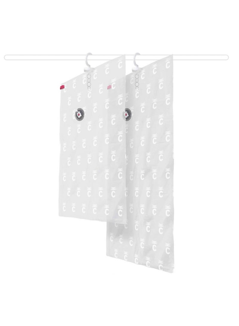 COMPACTOR 2 Piece Durable Airtight Hanging Vacuum Storage Bag Set Space Saving and Clear - Image 1