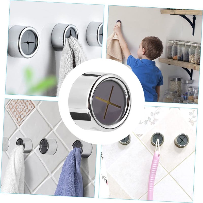 Chrome Suction Towel Holder Self Adhesive Easy Install Bathroom Kitchen 3pcs - Image 3