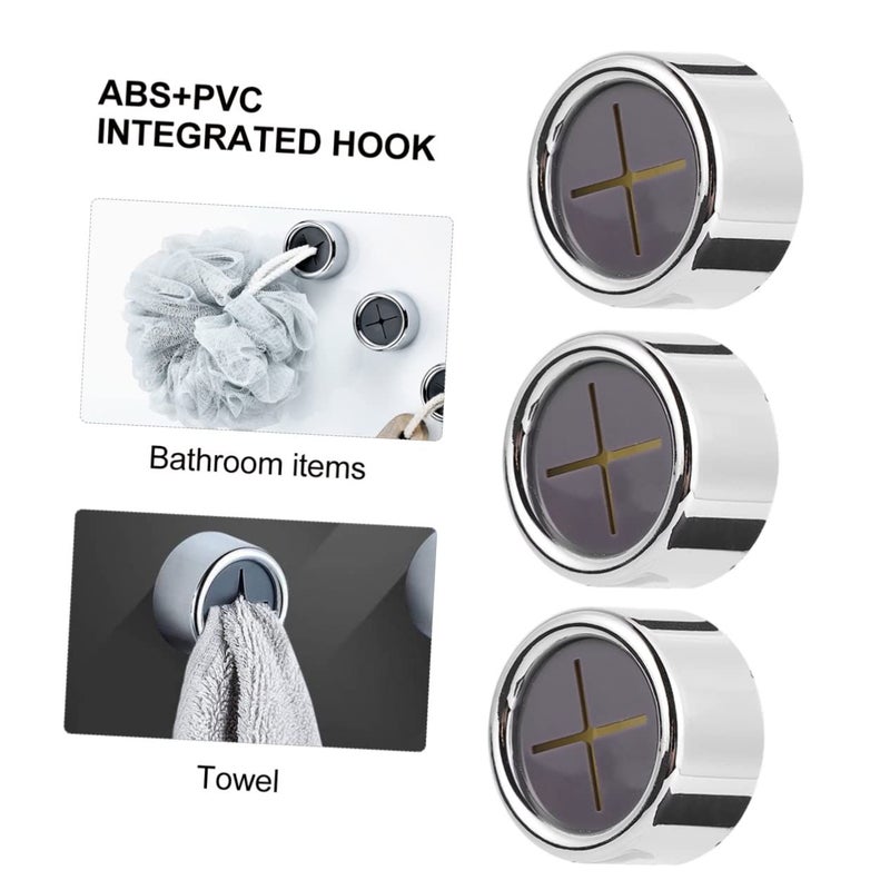 Chrome Suction Towel Holder Self Adhesive Easy Install Bathroom Kitchen 3pcs - Image 4