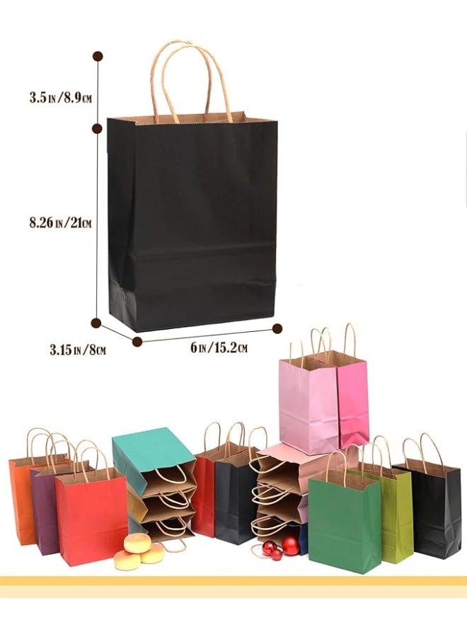 32Pcs Kraft Paper Bags with Handles 21x15x8cm Small Gift Party Bags 16 Different Senior Color Shopping Treat Bags Multiple Uses（Small Size） - Image 3