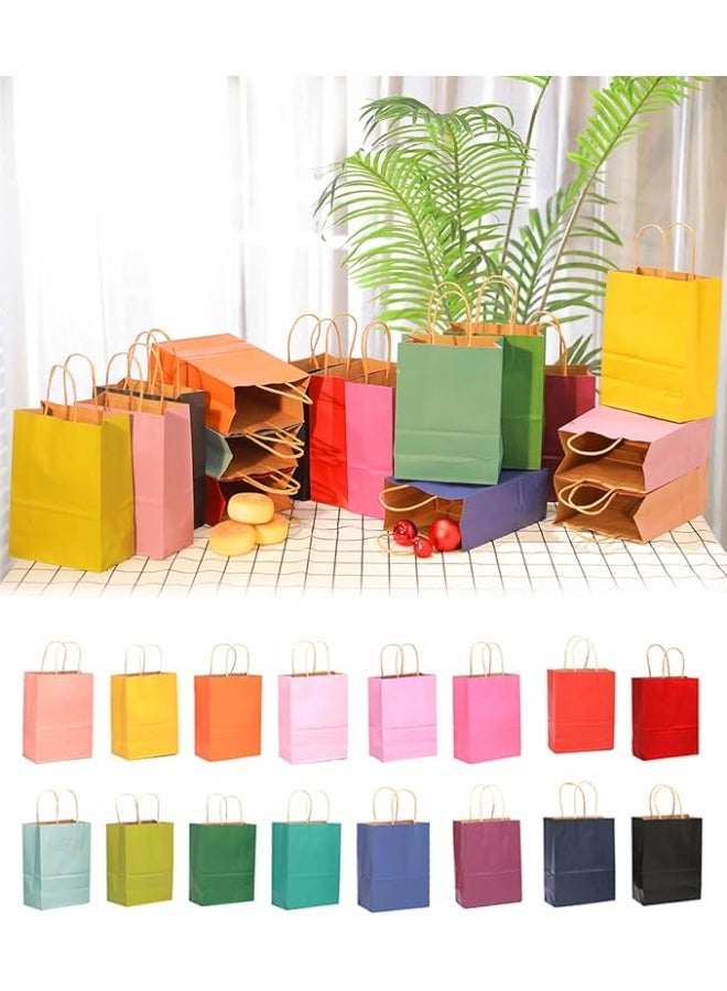 32Pcs Kraft Paper Bags with Handles 21x15x8cm Small Gift Party Bags 16 Different Senior Color Shopping Treat Bags Multiple Uses（Small Size） - Image 2