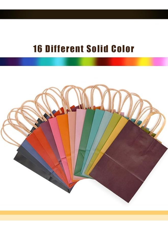 32Pcs Kraft Paper Bags with Handles 21x15x8cm Small Gift Party Bags 16 Different Senior Color Shopping Treat Bags Multiple Uses（Small Size） - Image 4