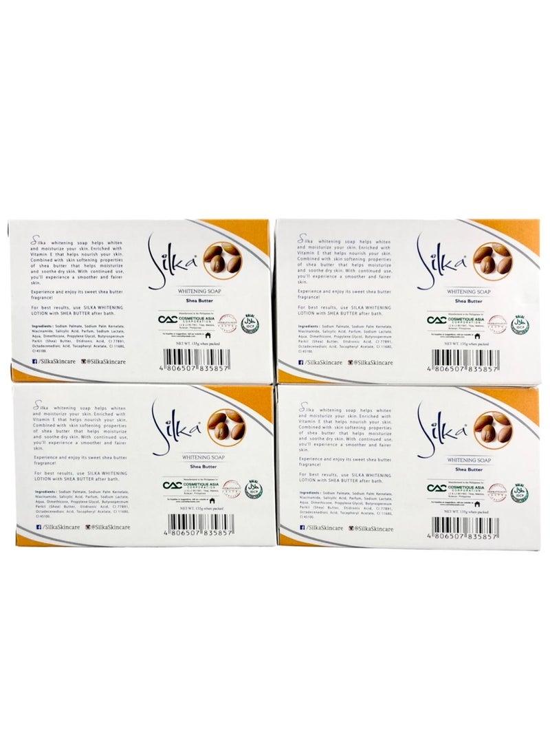 Silka صابون سيلكا لتفتيح البشرة بزبدة الشيا 135 جرام × عبوة من 4 - Image 2