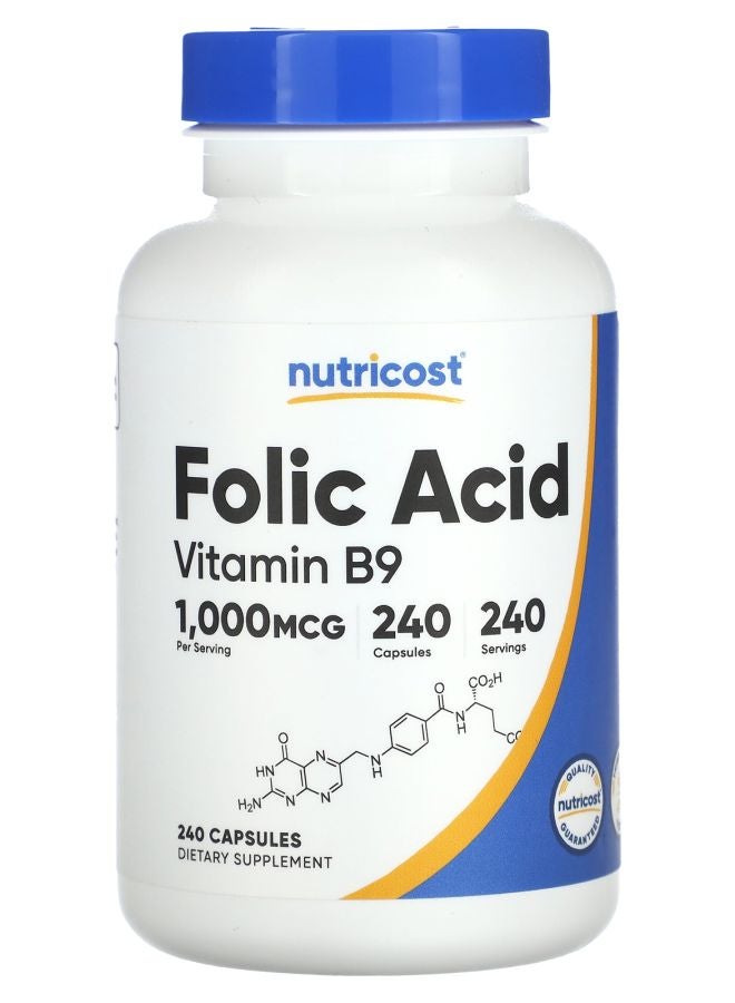 Nutricost Folic Acid 1000 mcg 240 Capsules