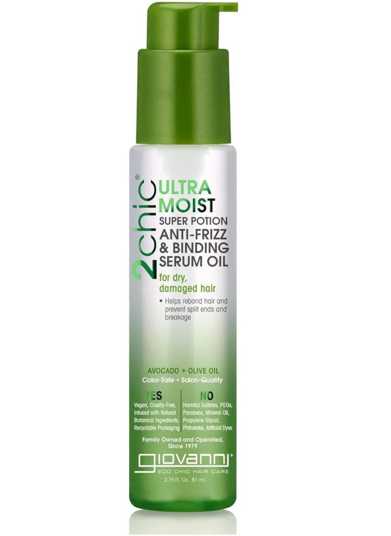 Giovanni 2 Chic - Giovanni 2 Check Ultra Moisturizing Anti-Frizz Oil Serum for Dry, Damaged Hair - 81ml - Image 1