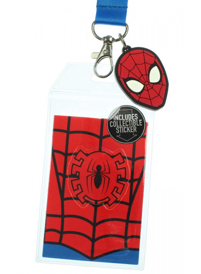 Bioworld Spider-Man Classic ID Lanyard Badge Holder with 1.5" Rubber Charm Pendant and Collectible Sticker - Image 4